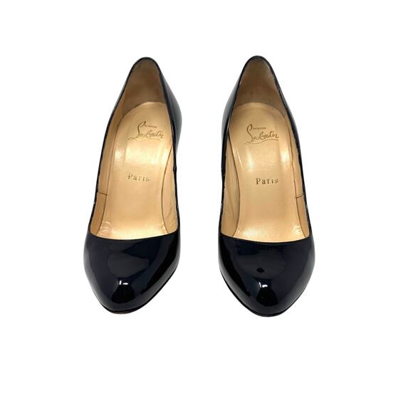 Christian Louboutin New Simple Pump 120 Black Patent Leather Heels Size 37 / 7 - Picture 2 of 14